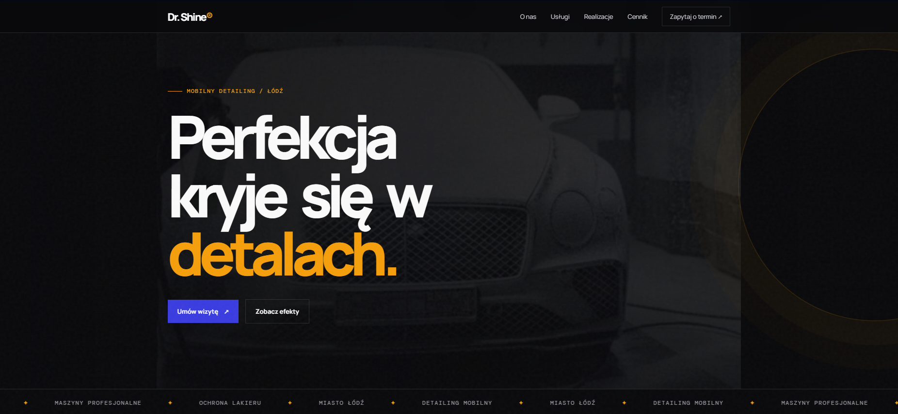Podgląd strony internetowej Dr. Shine